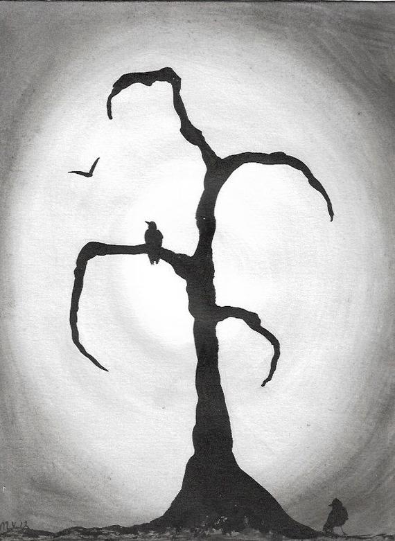 Halloween Tree Drawing at Explore collection of