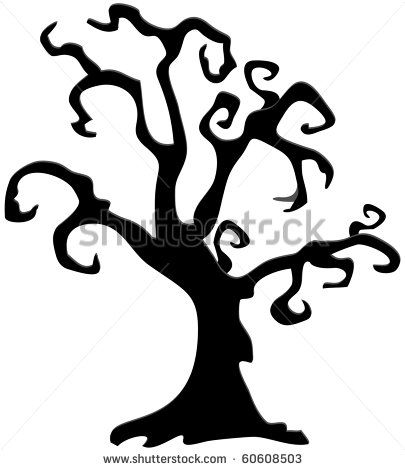 405x470 Halloween Tree Silhouettes - Halloween Tree Drawing