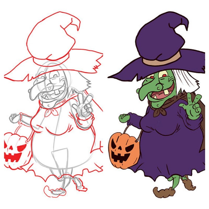 800x800 wikihow halloween witch drawing tutorial! - Halloween Witch Drawing