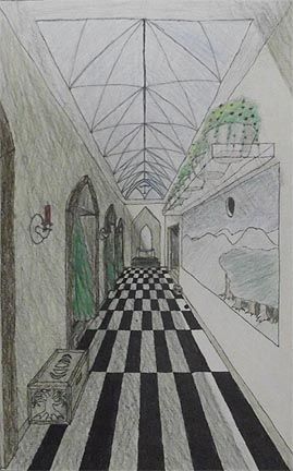 269x432 one point perspectivedraw a hallway to anywhere! gets - Hallway Drawing