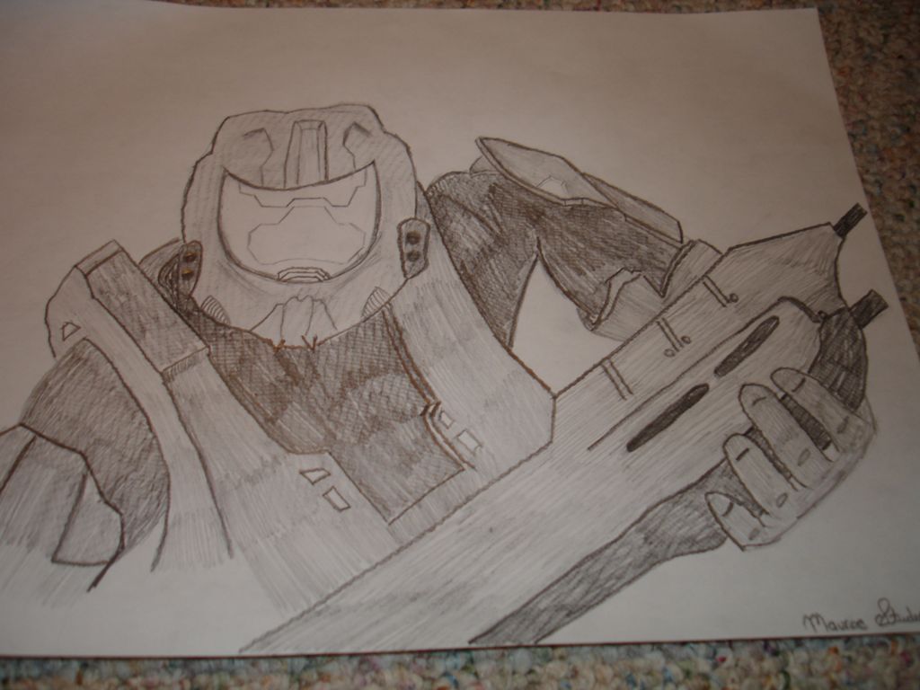 1024x768 Halo Sketch - Halo 3 Drawings