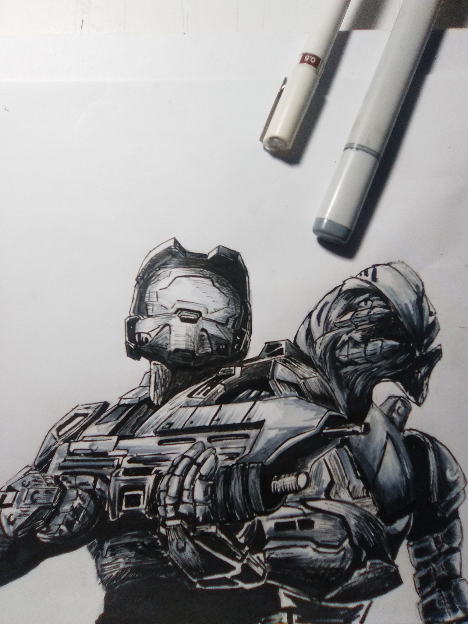 1536x2048 i did a halo sketch for inktober hope you like it! halo - Halo 3 Drawings