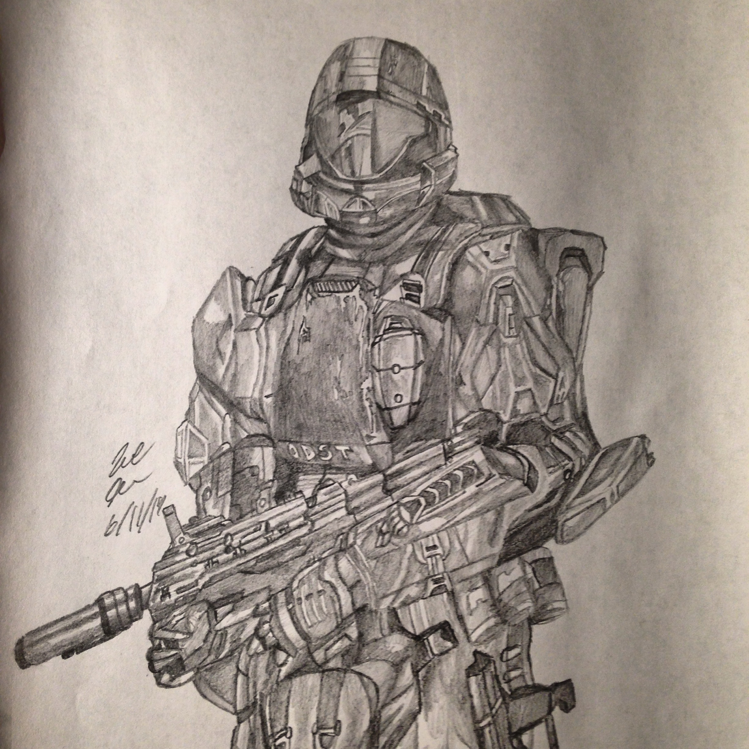 2448x2448 my drawing of rookie from halo odst halo - Halo 3 Drawings.