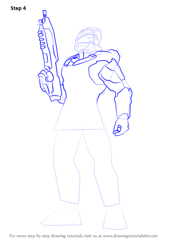 596x843 Learn How To Draw Master Chief From Halo - Halo 4 Drawings
