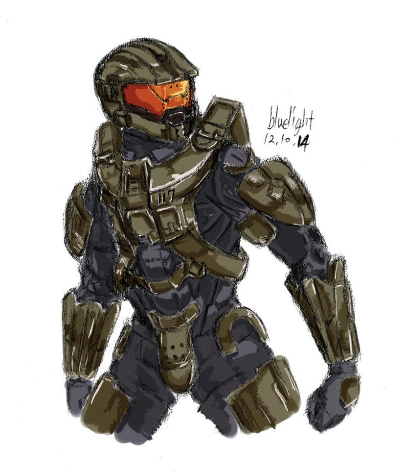 828x965 halo master chief helmet drawing - Halo 4 Master Chief Drawing