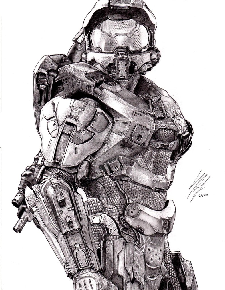Halo 4 Master Chief Drawing at PaintingValley.com | Explore collection ...