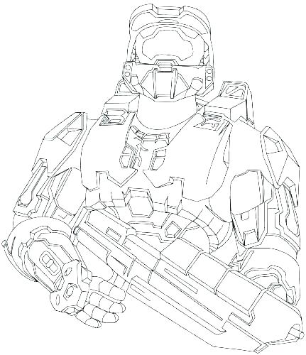 431x500 Halo Coloring Pages To Print - Halo 4 Master Chief Drawing