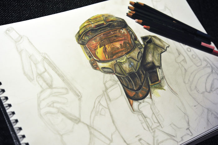 700x466 huge collection of 'halo master chief drawing' download more than - Halo 4 Master Chief Drawing