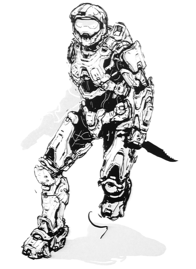800x1100 master chief sketch - Halo 4 Master Chief Drawing