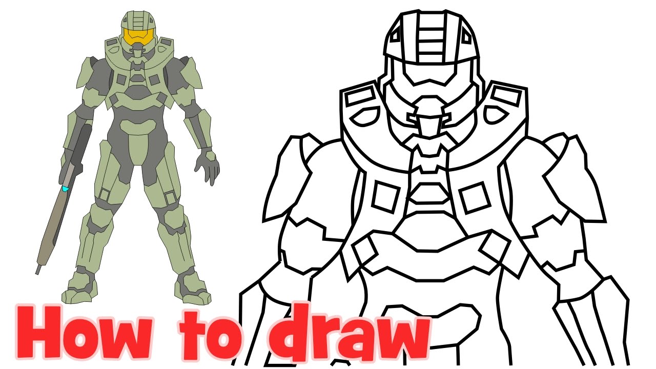 1280x720 How To Draw John Halo Characters Full Body Drawing Step - Halo 5 Drawings