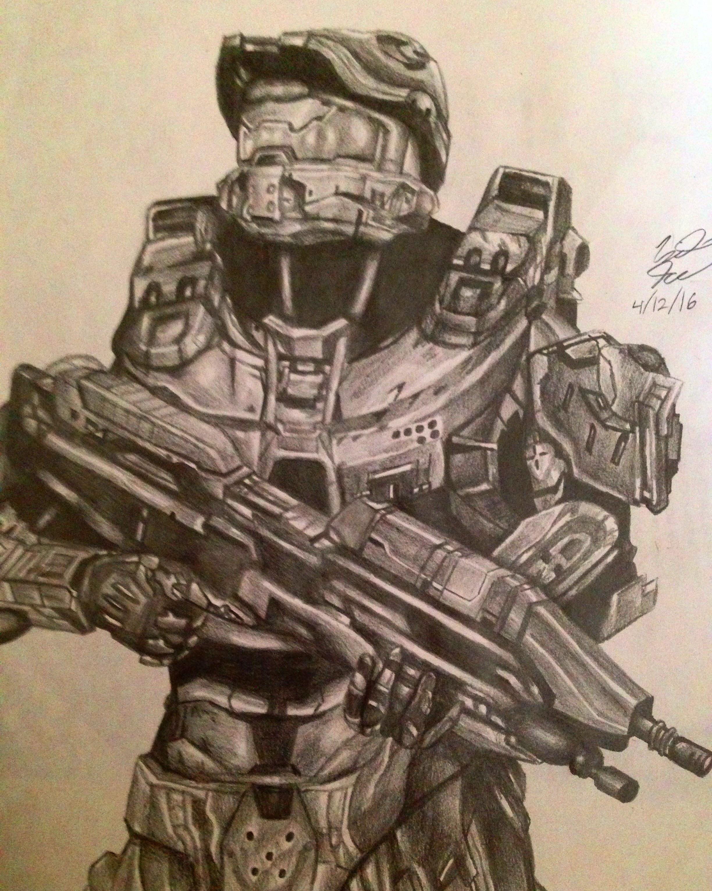 2448x3060 Master Chief From Halo - Halo 5 Drawings