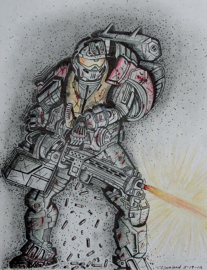 691x900 Halo George Drawing - Halo Drawings