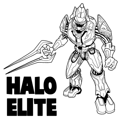 400x400 how to draw the elite from halo with easy step - Halo Drawings