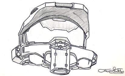 412x250 Halo Helmet Sketch - Halo Helmet Drawing