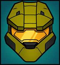 200x216 How To Draw Halo Video Game Characters Drawing Tutorials - Halo Helmet Drawing