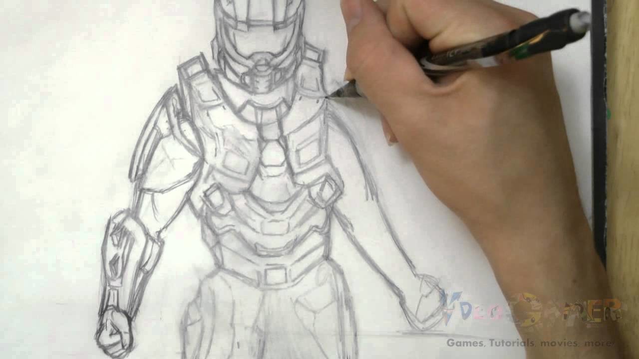 1280x720 how to draw master chief - Halo Master Chief Drawing