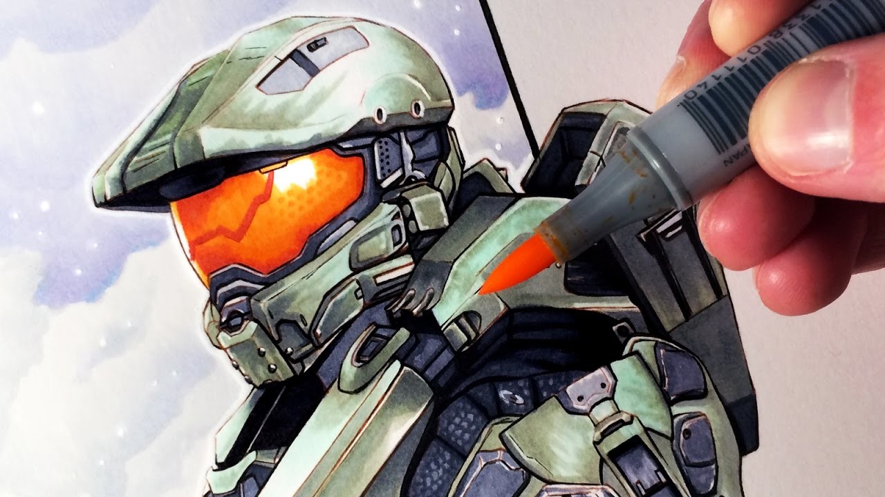 1280x720 lets draw master chief from halo - Halo Master Chief Drawing.
