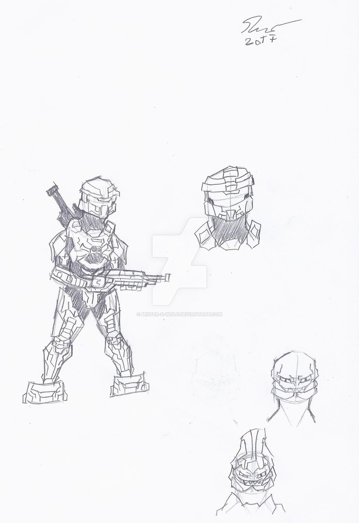 741x1078 Halo Master Chief Draw - Halo Master Chief Drawing
