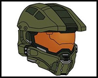 200x159 How To Draw Halo Video Game Characters Drawing Tutorials - Halo Master Chief Helmet Drawing