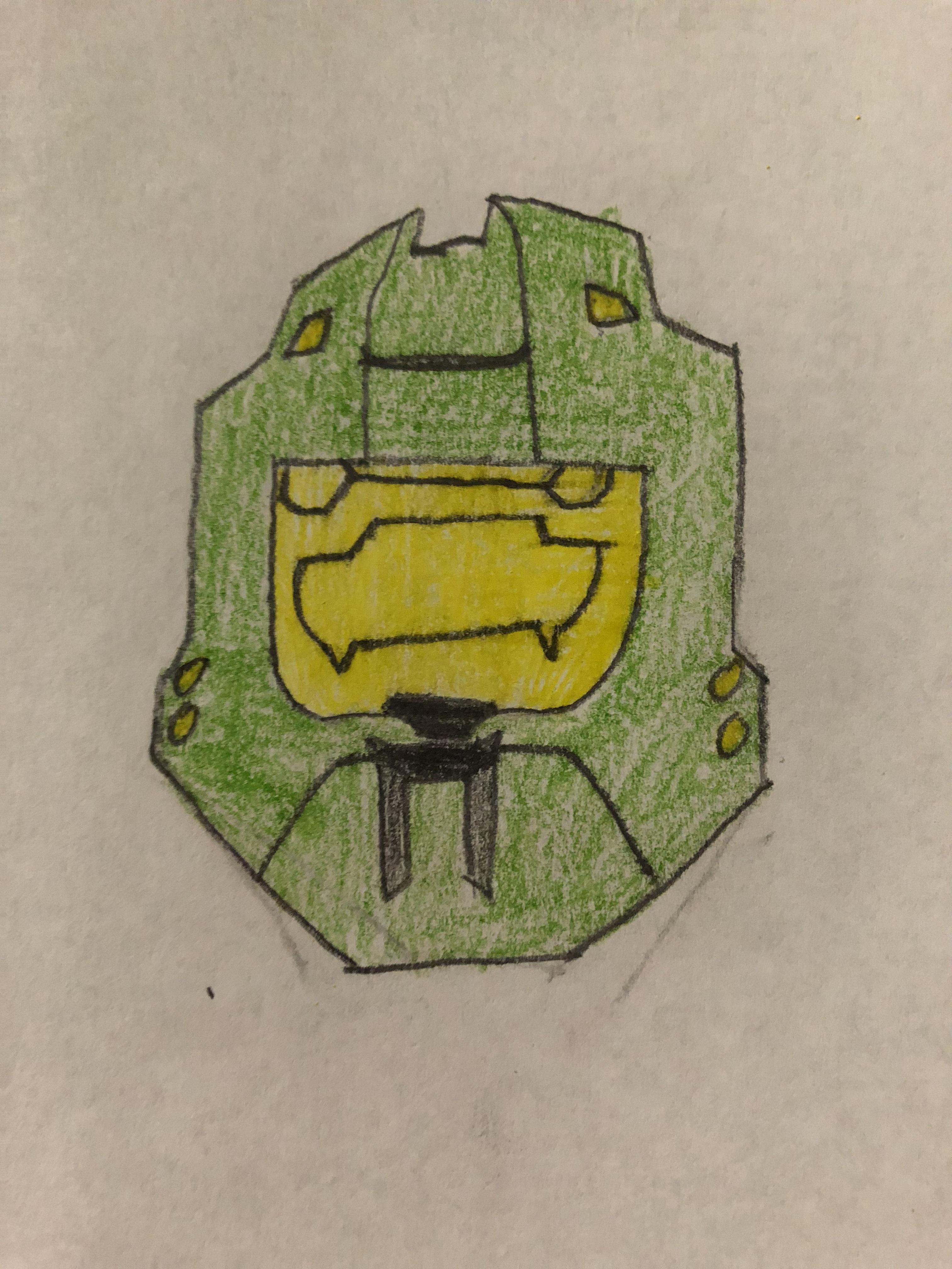 3024x4032 My First Attempt - Halo Master Chief Helmet Drawing