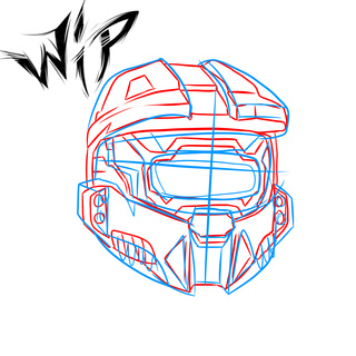 Halo Master Chief Helmet Drawing at PaintingValley.com | Explore ...