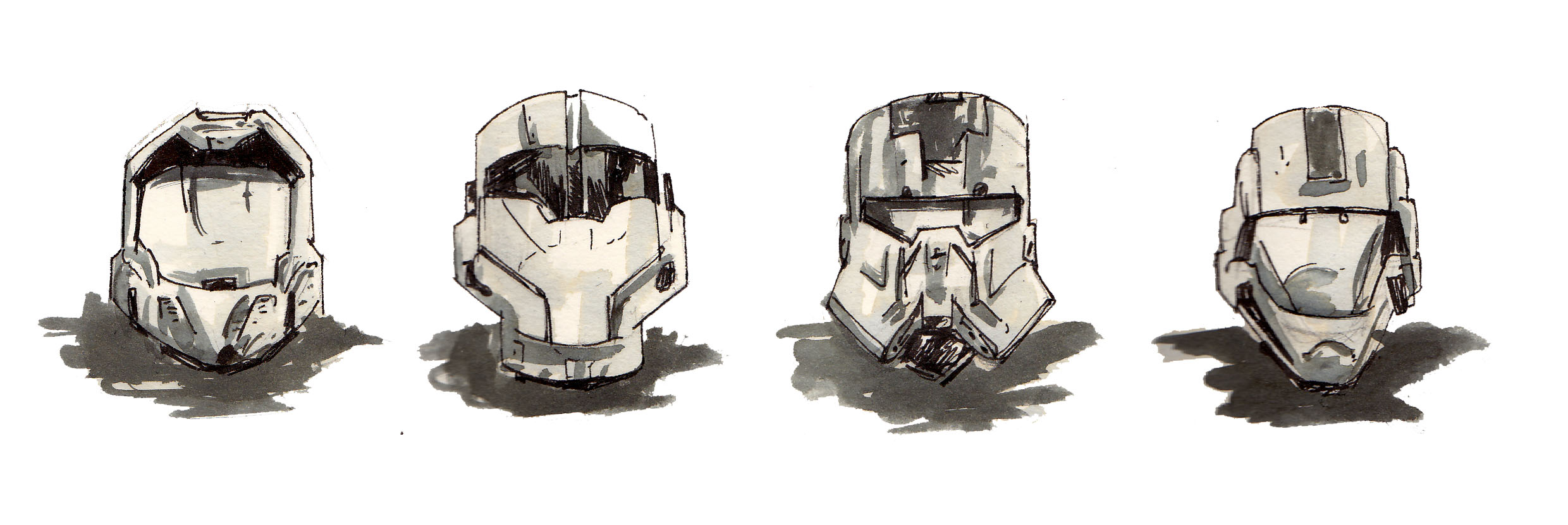 2480x831 reach helmets my stuff - Halo Reach Drawings
