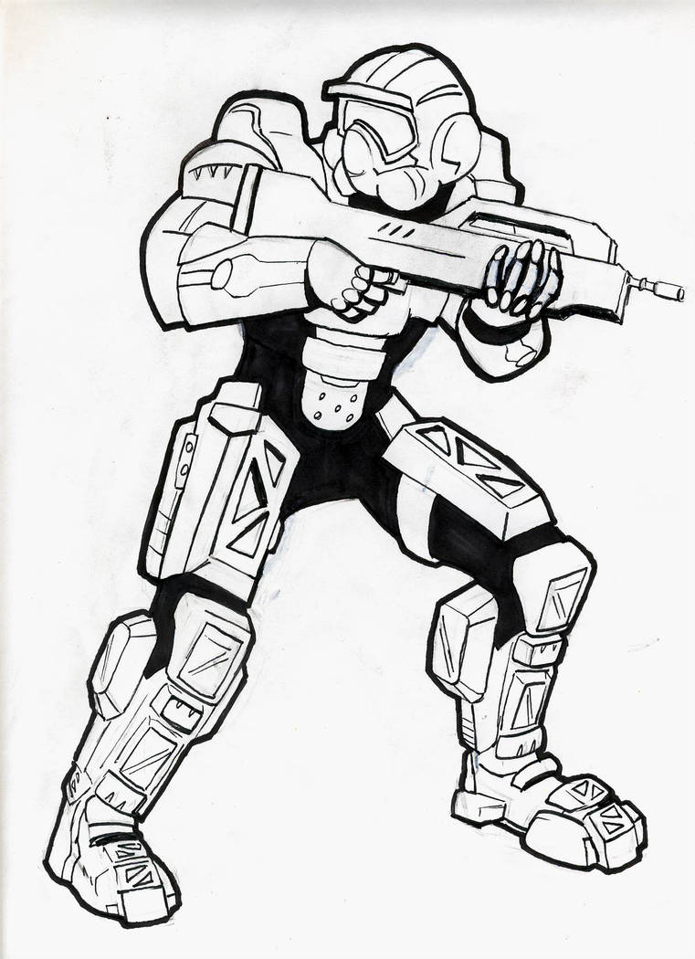 761x1050 Halo Spartan Commission - Halo Spartan Drawing