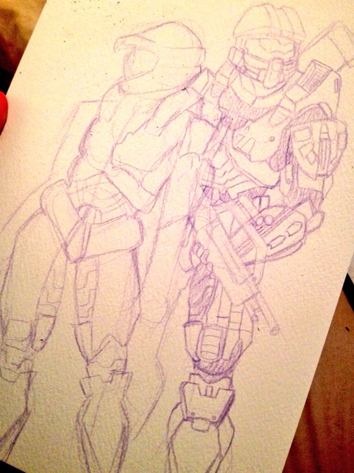718x960 Halo Spartans On Behance - Halo Spartan Drawing