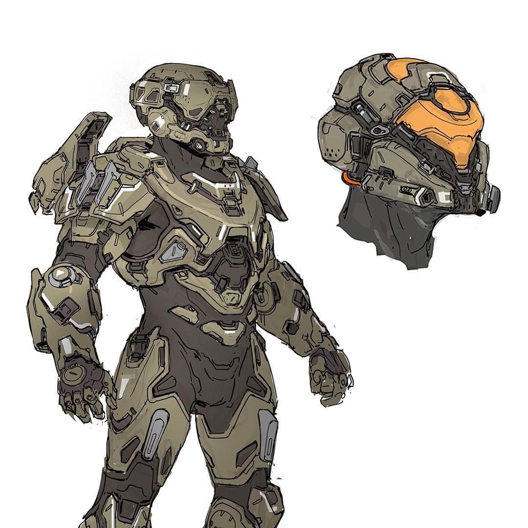 1080x1080 Armor Sketches For Halo - Halo Spartan Drawing