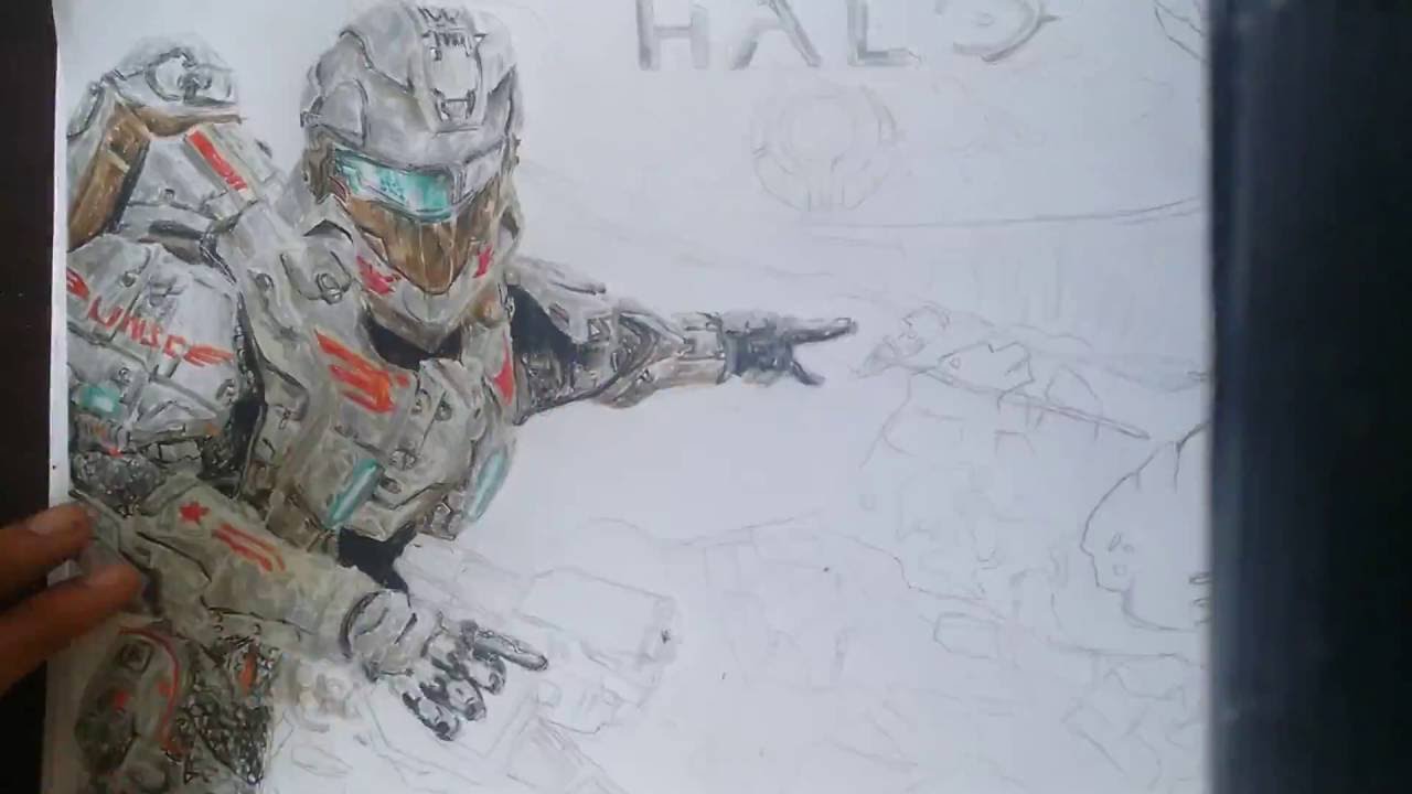 1280x720 Drawing A Spartan From Halo - Halo Spartan Drawing