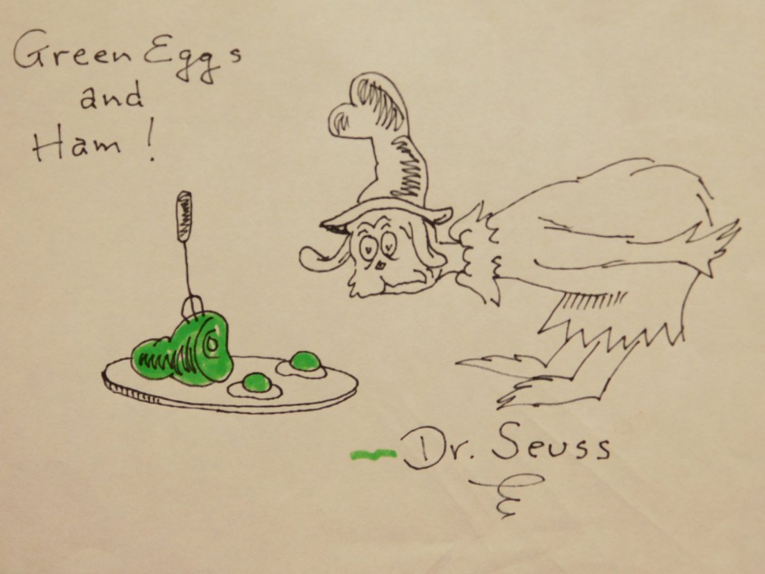 1100x825 Dr Seuss Green Eggs And Ham Drawing - Ham Drawing