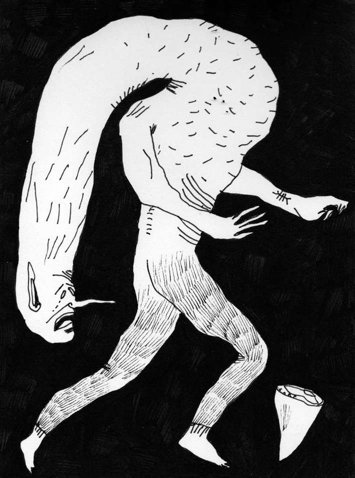 709x955 Hideous Skin Farce Chasing A Ham Through The Void Of Wank Forever - Ham Drawing