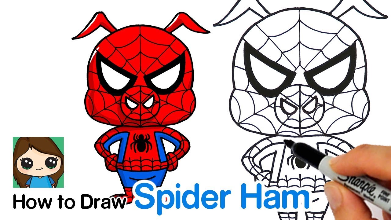 1280x720 how to draw spider ham spider man into the spider verse - Ham Drawing