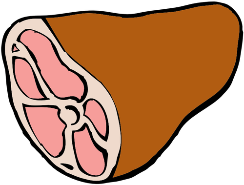 500x379 Whole Ham Vector Drawing - Ham Drawing