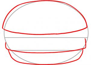 302x218 How To Draw How To Draw A Hamburger - Hamburger Drawing