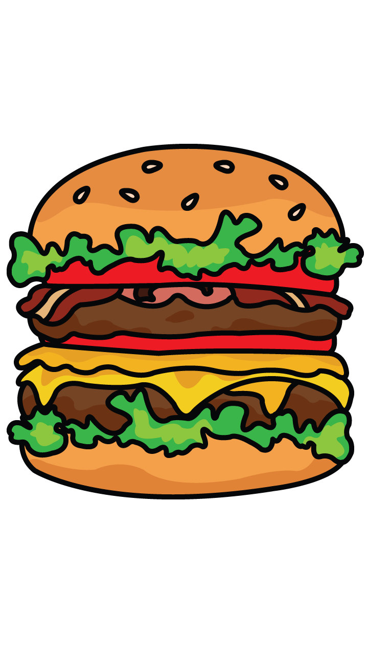 720x1280 Drawissimo Kids How To Draw - Hamburger Drawing