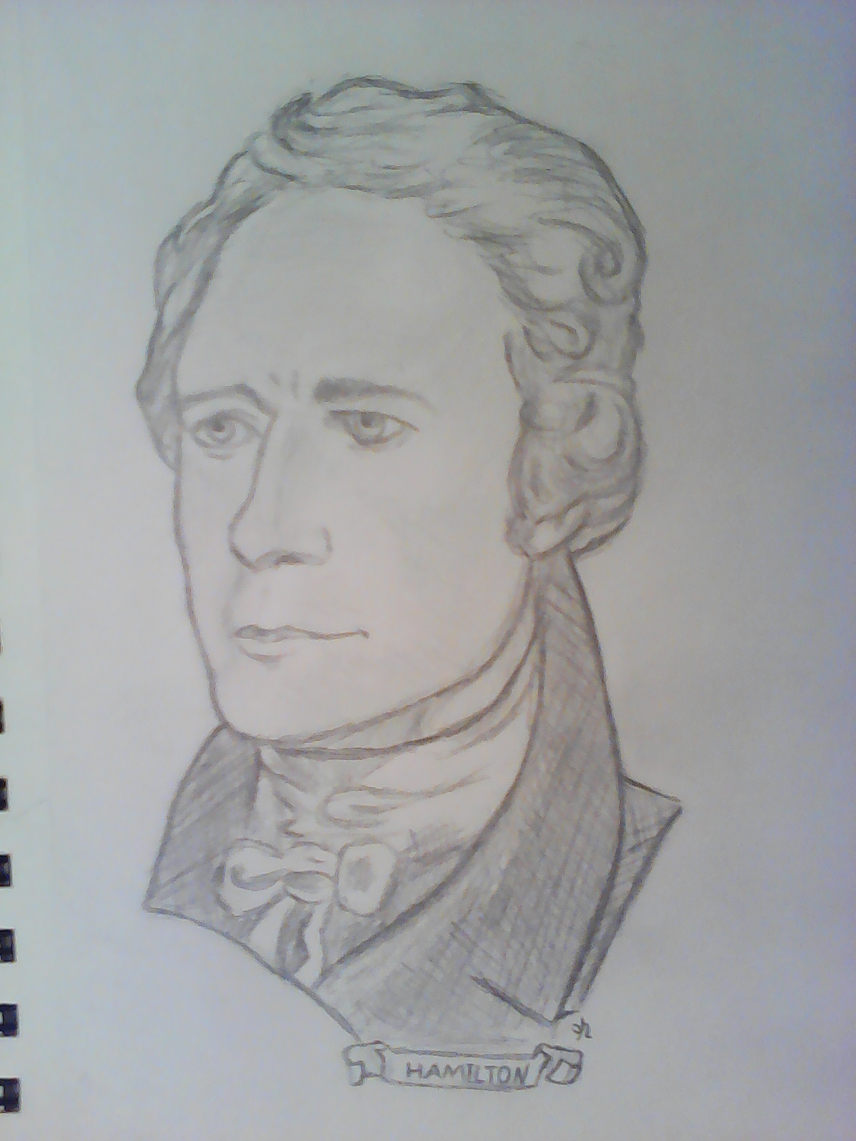 1200x1600 Alexander Hamilton Pencil Drawing - Hamilton Drawing