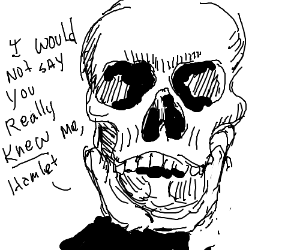 300x250 Yorick's Skull Talks Back To Hamlet Drawing - Hamlet Skull Drawing