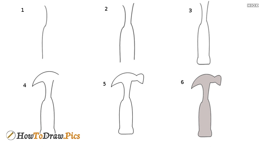 934x534 how to draw hammer step - Hammer Drawing