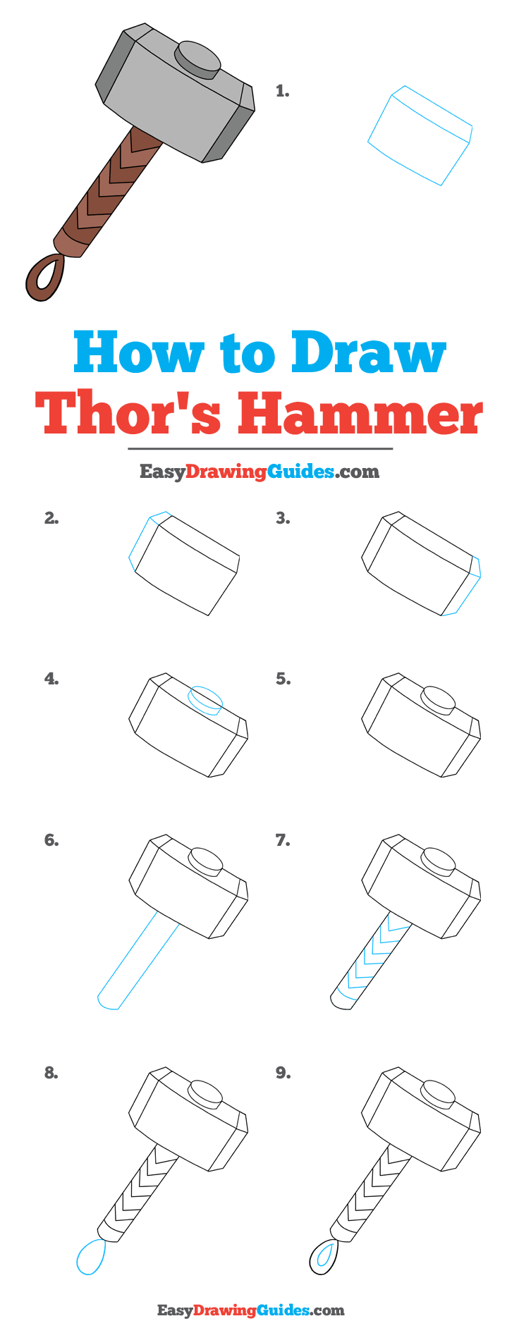 736x1901 how to draw thor's hammer - Hammer Drawing