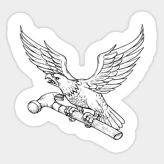630x630 eagle clutching hammer drawing - Hammer Drawing