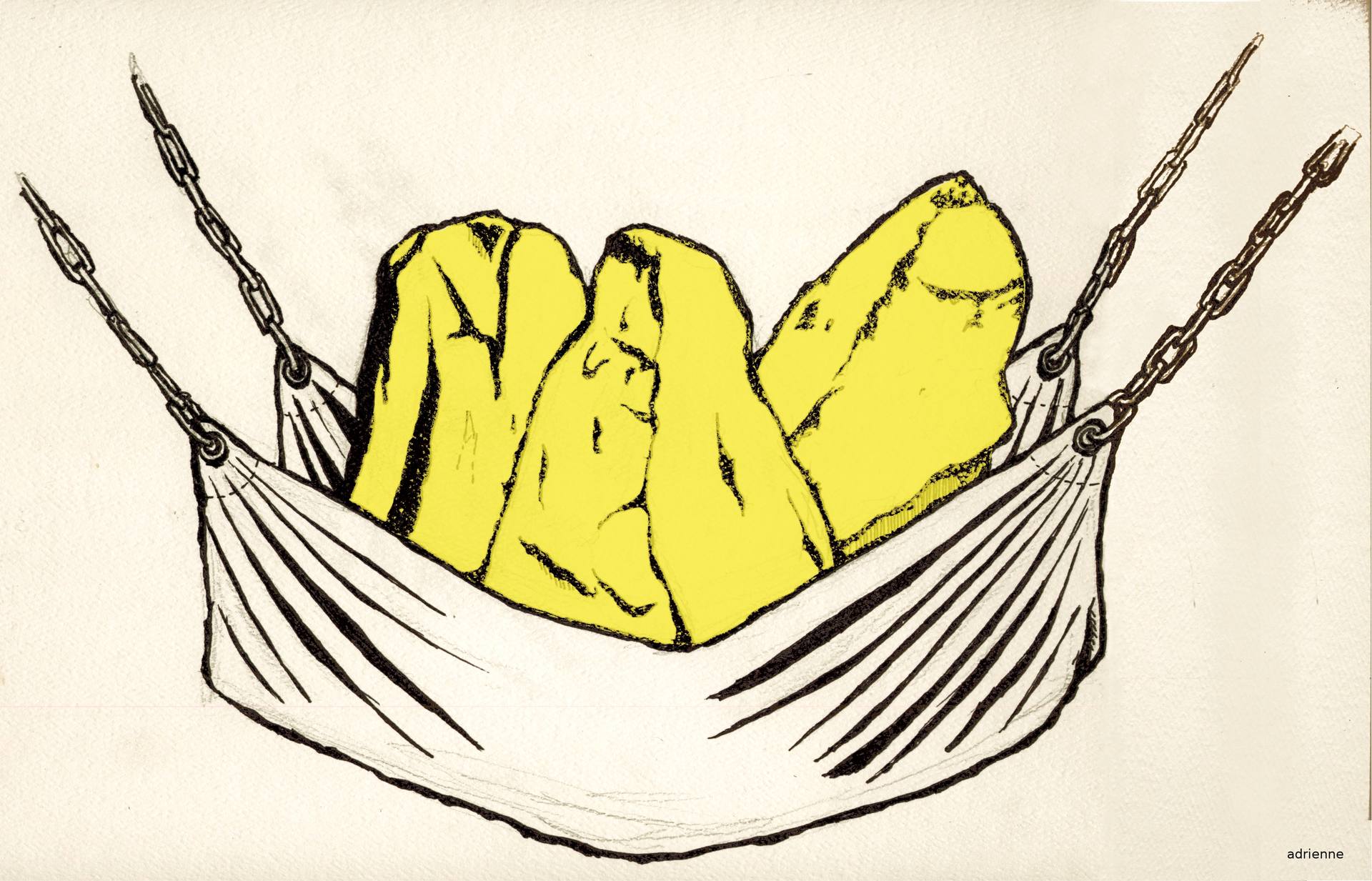 1920x1233 Three Yellow Stones In A Hammock Drawing - Hammock Drawing