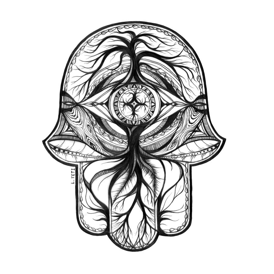 900x900 hamsa - Hamsa Drawing