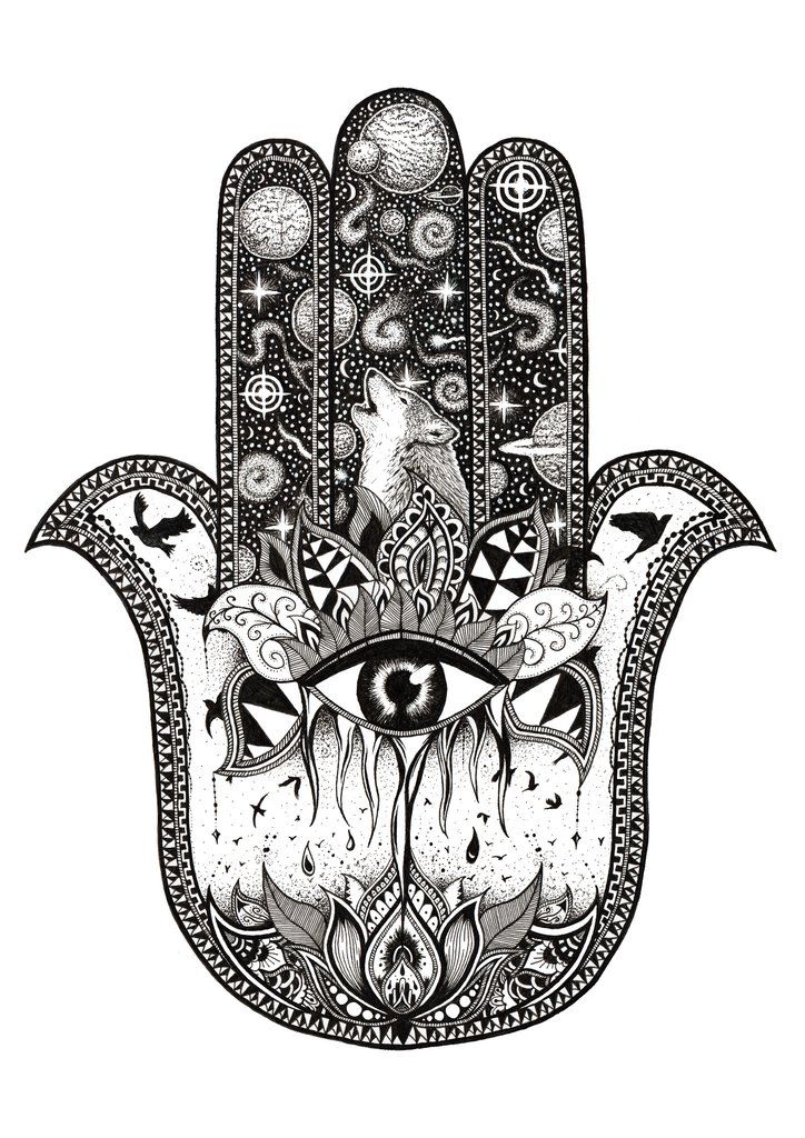 724x1024 hamsa drawing blank for free download - Hamsa Drawing