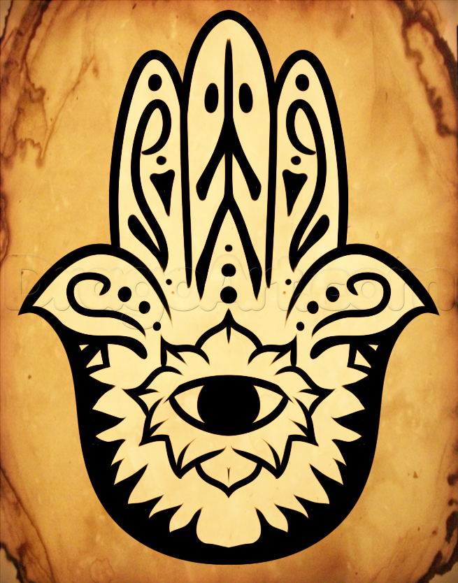 655x834 how to draw a hippie hand, step - Hamsa Hand Drawing