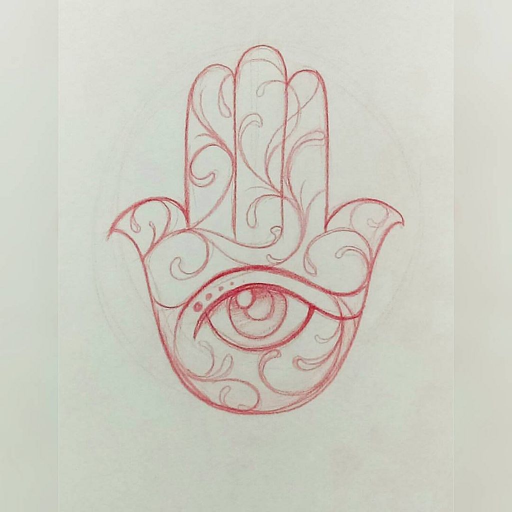 1024x1024 today tattoo a quick sketch of this hamsa hand gonna be fun art - Hamsa Hand Drawing