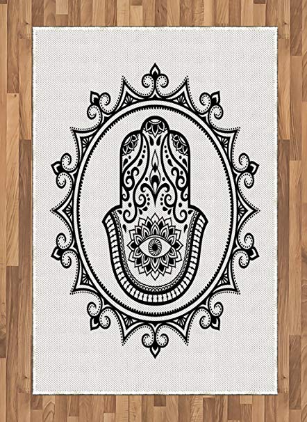 442x606 ambesonne evil eye area rug, hamsa hand drawn symbol - Hamsa Hand Drawing