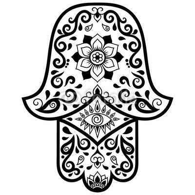 400x400 vector hamsa hand drawn symbol decorative pattern in oriental - Hamsa Hand Drawing