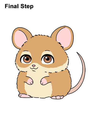 386x500 How To Draw A Mouse - Hamster Cartoon Drawing