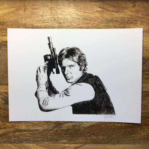 480x480 han solo print - Han Solo Drawing